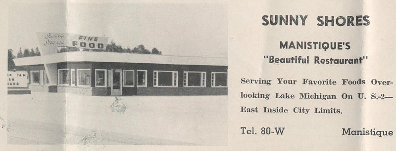 Sunny Shores Restaurant (Straslers Sunny Shores Restaurant) - Print Ad 1960S